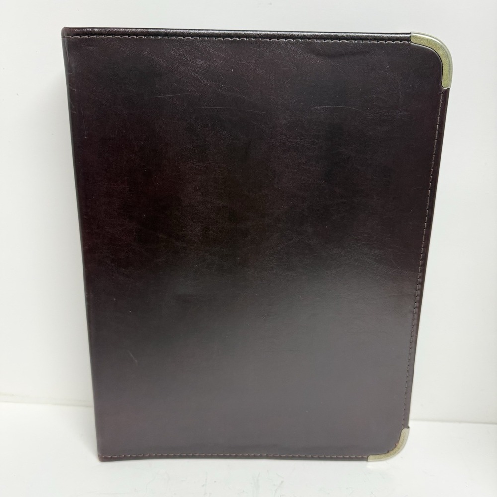 Vintage Cambridge 3 Ring Zipper Padfolio Portfolio Binder 13x10‎ Brown Organizer